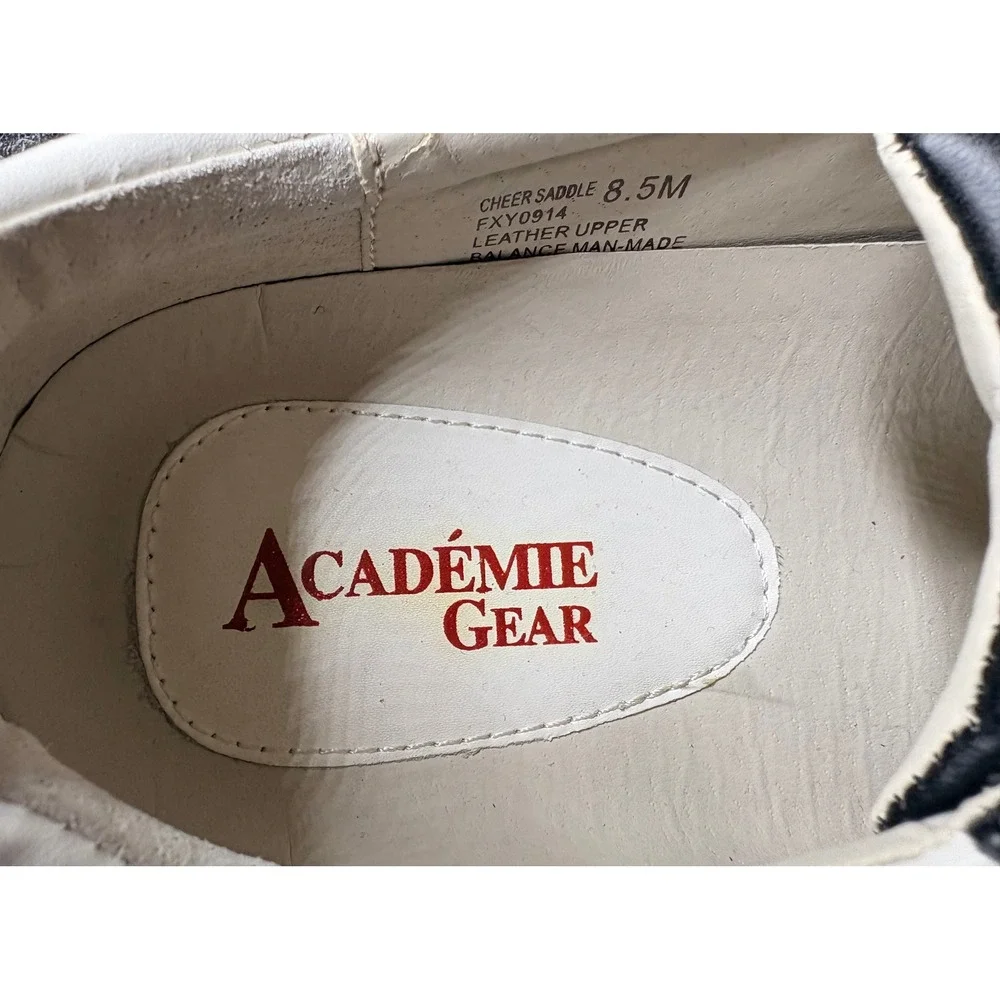 Academie Gear Cheer Saddle Shoes Black White Leather Oxford FXY0914 Mens 8.5M